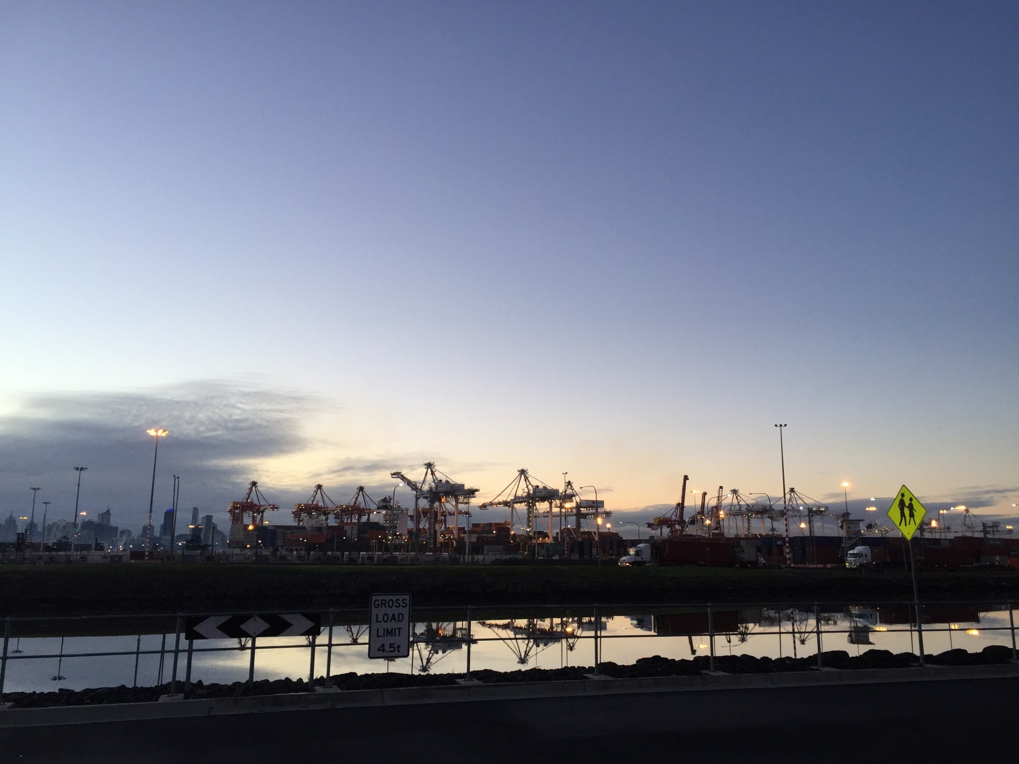 view of the Maribyrnong river at sunrise